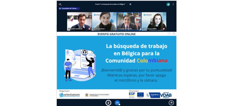 Charla virtual sobre búsqueda de trabajo en Bélgica para la comunidad colombiana se realizó con éxito