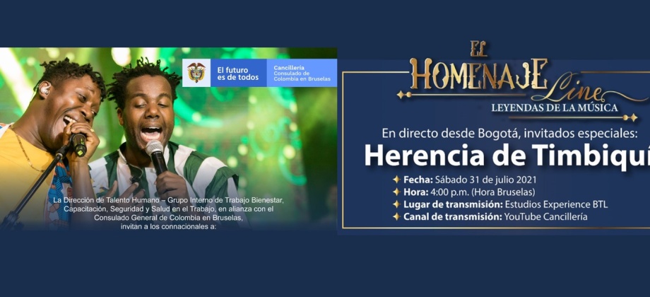 El Consulado de Colombia en Bruselas invita a conectarse al homenaje a Herencia de Timbiquí, el 31 de julio de 2021